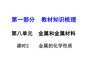 河南中考化學 第一部分 教材知識梳理 第8單元 課時2 金屬的化學性質(zhì)課件 新人教版