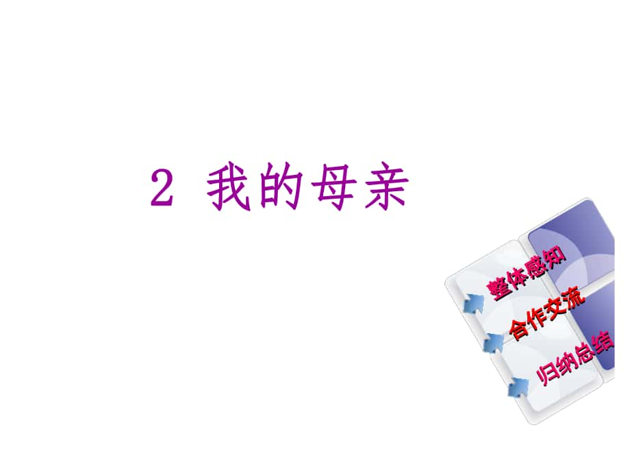 教與學 新教案八年級語文下冊 第一單元 2《我的母親》課件 （新版）新人教版_第1頁