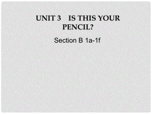 浙江省紹興縣楊汛橋鎮(zhèn)中學(xué)七年級英語上冊 Unit 3 Is this your pencil Section B（1a1f）課件 （新版）人教新目標版