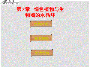 廣東省中山市中考生物沖刺復習 基礎梳理 第7章 綠色植物與生物圈的水循環(huán)課件 新人教版