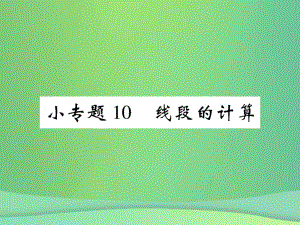 七年級數(shù)學上冊 小專題10 線段的計算 （新版）北師大版