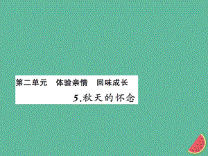 七年級(jí)語(yǔ)文上冊(cè) 第二單元 5秋天的懷念習(xí)題課件 新人教版