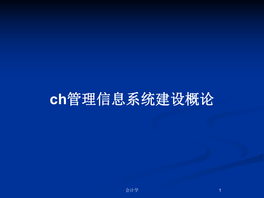 ch管理信息系统建设概论_第1页