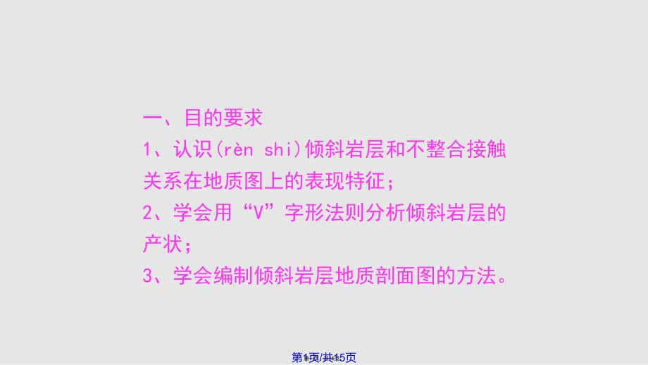 实习二读倾斜岩层和不整合接触实用教案_第1页