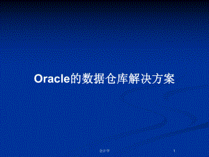 Oracle的数据仓库解决方案