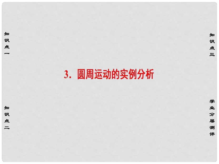 高中物理 第2章 圓周運動 3 圓周運動的實例分析課件 教科版必修2_第1頁