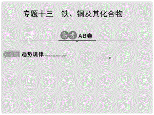 高考化學一輪總復習 專題十三 鐵、銅及其化合物課件