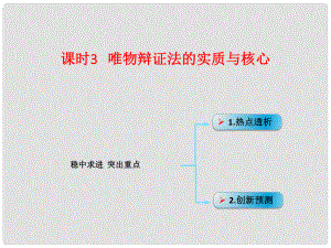 高考政治一輪復習 考點專題 模塊4 單元15 課時3 唯物辯證法的實質(zhì)與核心 熱點突破 穩(wěn)中求進 突出重點課件