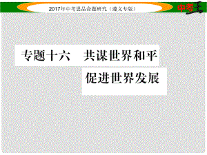 中考政治總復(fù)習(xí) 第二編 中考熱點速查篇 專題十六 共謀世界和平 促進世界發(fā)展課件