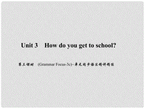 原七年級(jí)英語下冊(cè) Unit 3 How do you get to school（第3課時(shí)）(Grammar Focus3c)同步語法精講精練課件 （新版）人教新目標(biāo)版