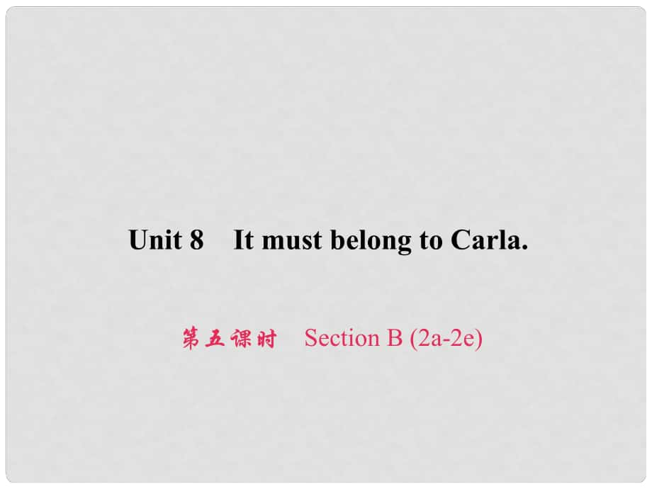 原九年級英語全冊 Unit 8 It must belong to Carla（第5課時）Section B（2a2e）習(xí)題課件 （新版）人教新目標(biāo)版_第1頁