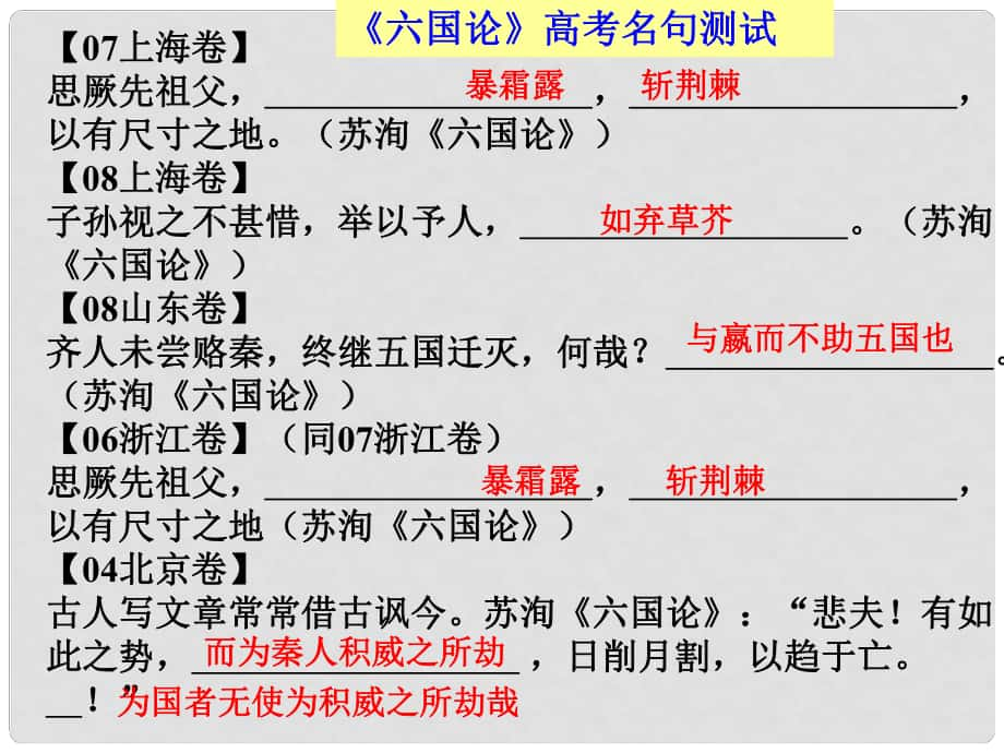 江苏省睢宁县文华中学高中语文 第三专题 六国论 优秀实用课件 苏教版必修2_第1页