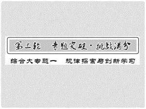 中考數(shù)學(xué) 第三輪 專題突破 挑戰(zhàn)滿分 綜合大專題一 規(guī)律探索與創(chuàng)新學(xué)習(xí)課件 新人教版