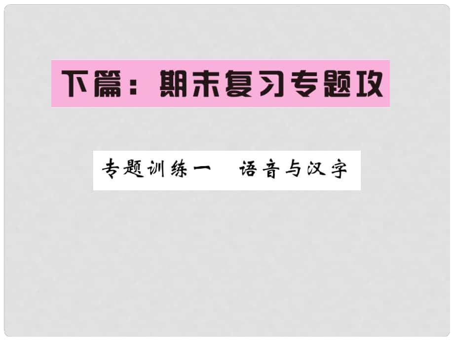 八年級語文下冊 專題復(fù)習訓練一 語音與漢字課件 （新版）新人教版_第1頁