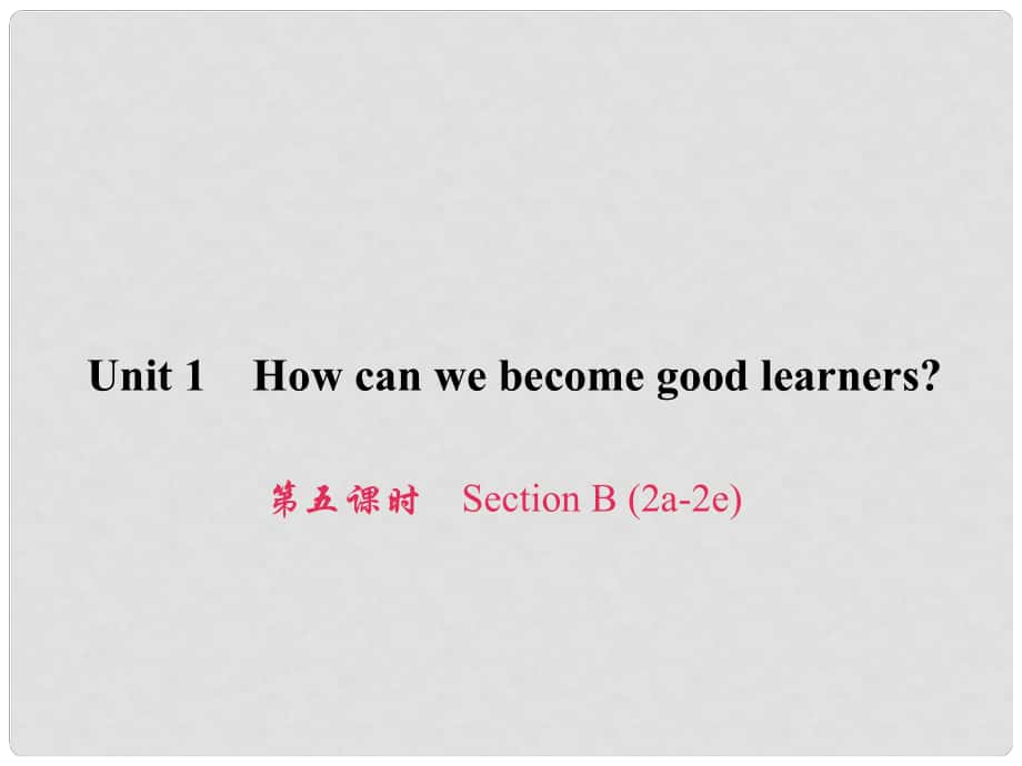 原九年级英语全册 Unit 1 How can we become good learners（第5课时）Section B（2a2e）习题课件 （新版）人教新目标版_第1页