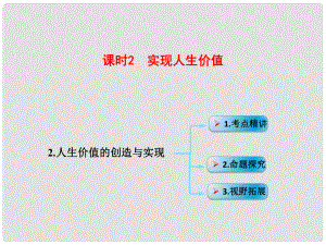 高考政治一輪復(fù)習(xí) 考點(diǎn)專題 模塊4 單元16 課時(shí)2 實(shí)現(xiàn)人生價(jià)值 考點(diǎn)二 人生價(jià)值的創(chuàng)造與實(shí)現(xiàn)課件