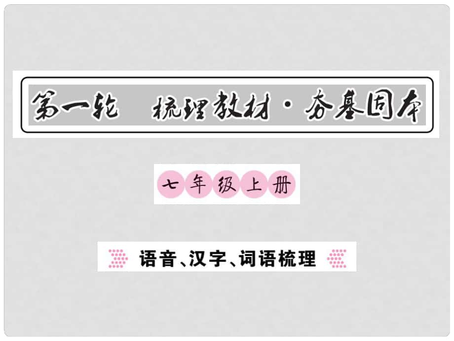 中考语文 七上 语音、汉子、词语梳理课件_第1页