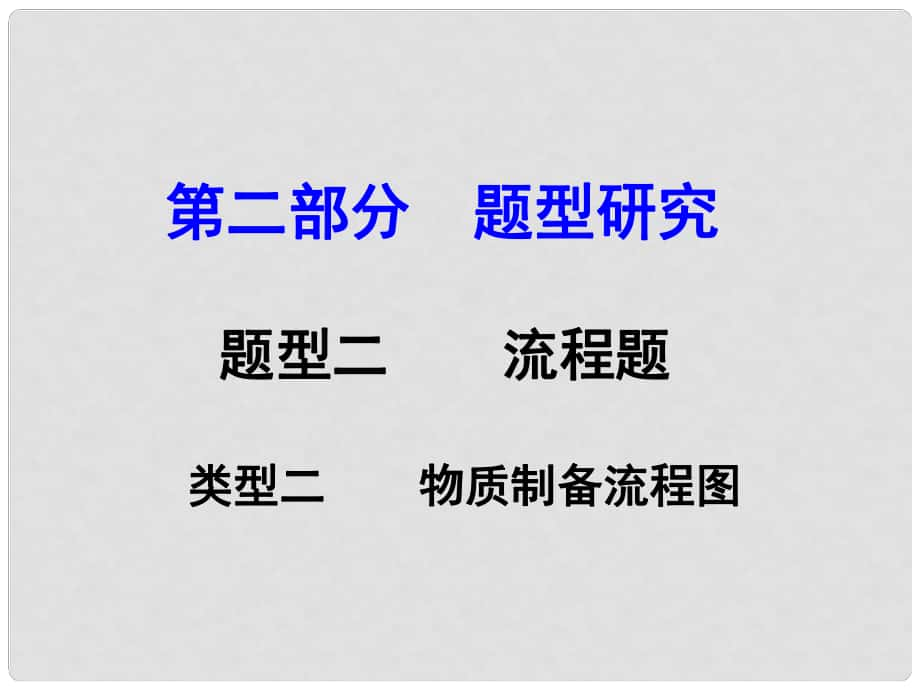 試題與研究江蘇省中考化學(xué) 第二部分 題型研究 題型二 流程圖 類型二 物質(zhì)制備流程圖復(fù)習(xí)課件_第1頁(yè)