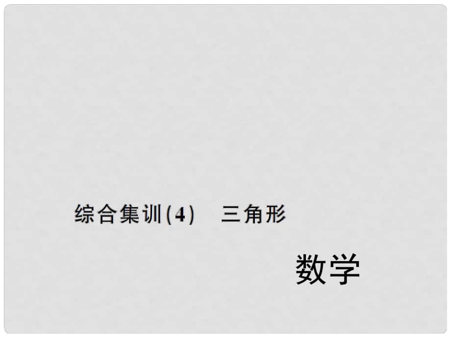 中考数学考点总复习 综合集训4 三角形课件 新人教版_第1页