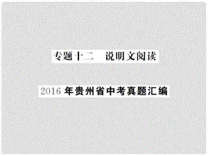 中考語(yǔ)文總復(fù)習(xí) 專題十二 說(shuō)明文閱讀課件2