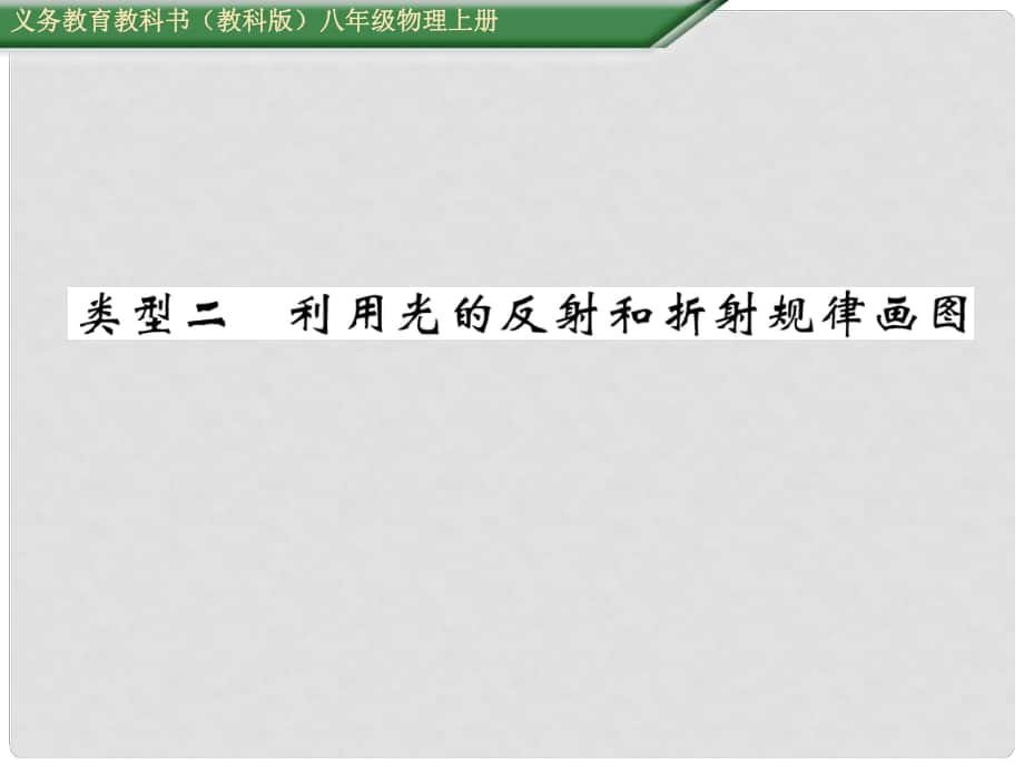 八年级物理上册 第4章 在光的世界里 重难点突破方法技巧 类型2 利用光的反射和折射规律画图课件 （新版）教科版_第1页