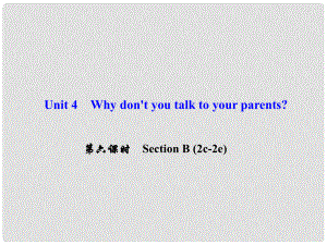 八年級英語下冊 Unit 4 Why don't you talk to your parents（第6課時）Section B(2c2e)課件 （新版）人教新目標版