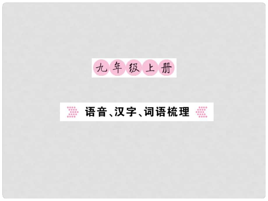 中考語文 九上 語音、漢字、詞語梳理課件_第1頁