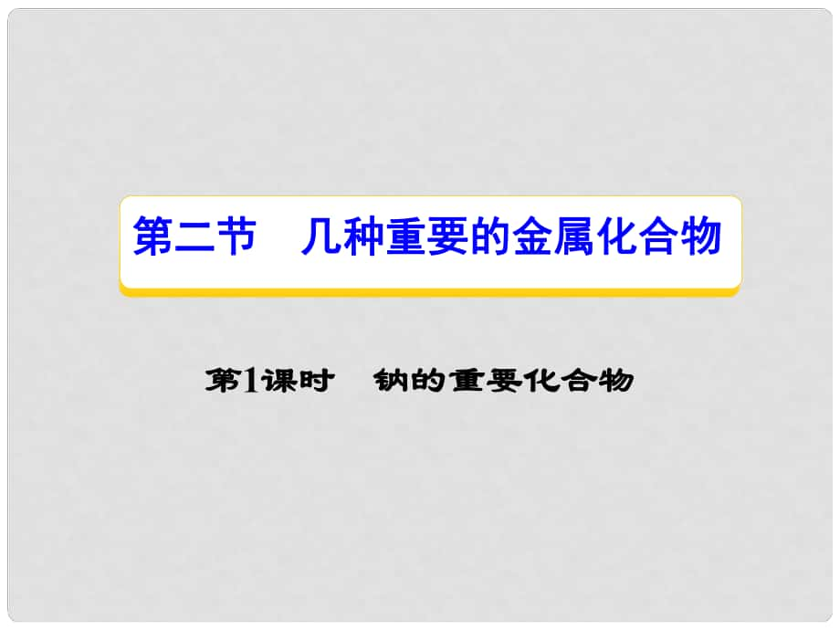 高中化學(xué) 第三章 金屬及其化合物 第二節(jié) 幾種重要的金屬化合物（第1課時）鈉的重要化合物課件 新人教版必修1_第1頁