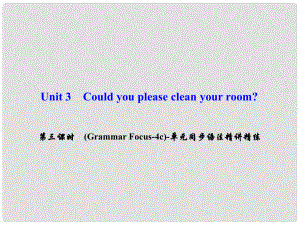 八年級(jí)英語下冊(cè) Unit 3 Could you please clean your room（第3課時(shí)）(Grammar Focus4c)同步語法精講精練課件 （新版）人教新目標(biāo)版