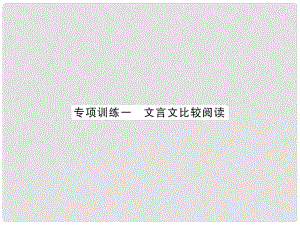 中考語文 第三部分 古詩文閱讀 專題訓(xùn)練一 文言文比較閱讀課件