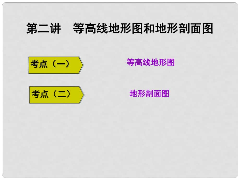 高三地理復(fù)習(xí) 地理入門 第二講 等高線地形圖和地形剖面圖課件_第1頁