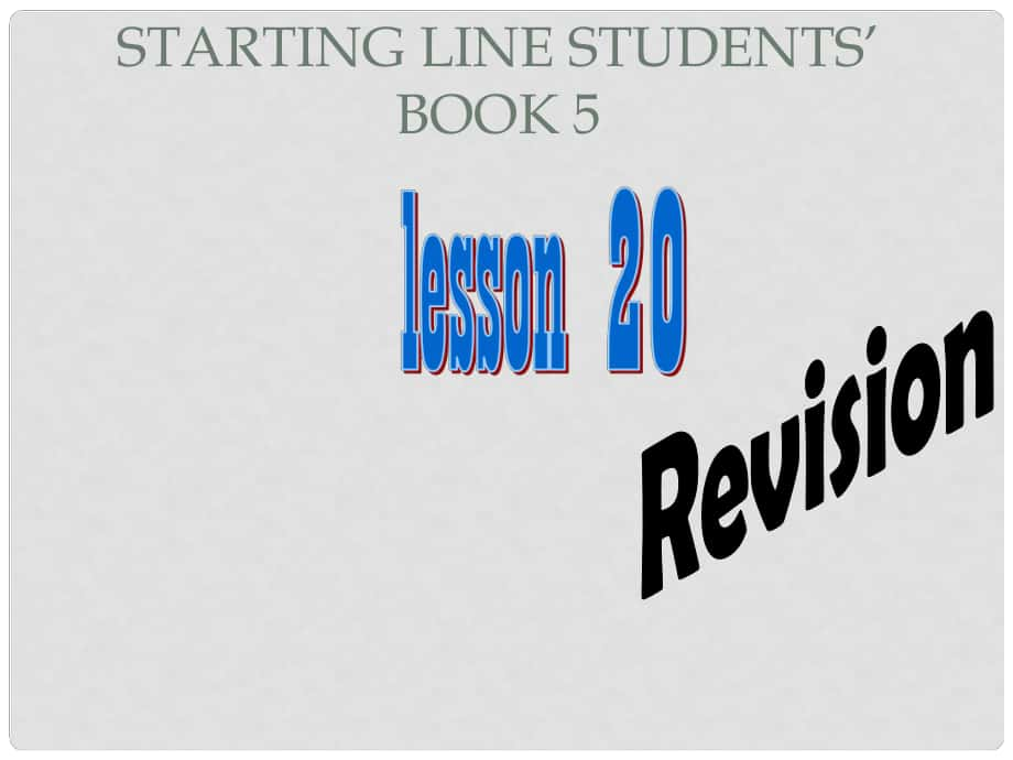 三年級(jí)英語上冊《Revision1》（Lesson 20）課件 人教新起點(diǎn)_第1頁