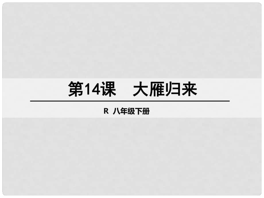 八年級(jí)語(yǔ)文下冊(cè) 14《大雁歸來(lái)》課件 （新版）新人教版_第1頁(yè)