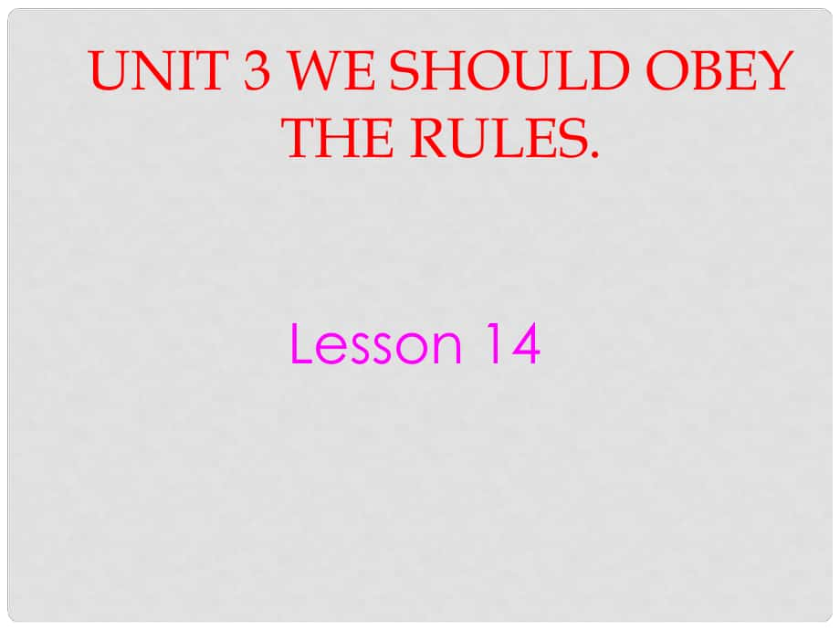 五年級(jí)英語(yǔ)下冊(cè) Unit 3《We school obey the rules》（lesson 14）課件 人教精通版（三起）_第1頁(yè)