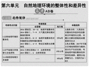 高考地理一輪總復習 第6單元 自然地理環(huán)境的整體性和差異性課件