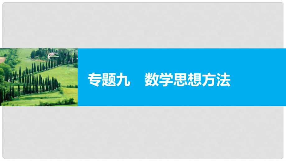 新（全國甲卷）高考數(shù)學大二輪總復習與增分策略 專題九 數(shù)學思想方法課件 理_第1頁