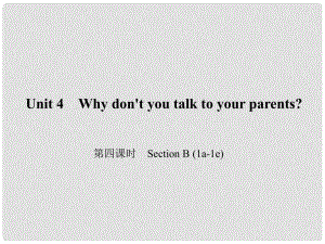 原八年級英語下冊 Unit 4 Why don't you talk to your parents（第4課時）Section B(1a1e)課件 （新版）人教新目標版