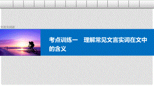 四川省宜賓市南溪縣第五中學(xué)高三語文一輪復(fù)習(xí) 文言文閱讀 考點(diǎn)訓(xùn)練一 理解常見文言實詞在文中的含義課件