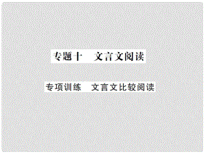 中考語文總復習 專題十 文言文閱讀 專項訓練 文言文比較閱讀課件