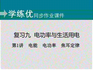 安徽省中考物理復(fù)習(xí) 專題九 電功率與生活用電 第1講 電能 電功率 焦耳定律（小冊(cè)子）課件 新人教版