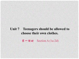 原九年級英語全冊 Unit 7 Teenagers should be allowed to choose their own clothes（第1課時）Section A（1a2d）習題課件 （新版）人教新目標版