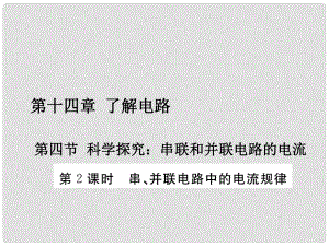 九年級物理全冊 第14章 了解電路 第4節(jié) 科學(xué)探究 串聯(lián)和并聯(lián)電路的電流 第2課時 串、并聯(lián)電路中的電流規(guī)律（習(xí)題）課件 （新版）滬科版