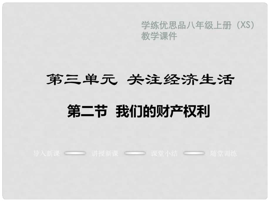 八年級政治上冊 第三單元 關(guān)注經(jīng)濟生活 第二節(jié) 我們的財產(chǎn)權(quán)利教學課件 湘教版_第1頁