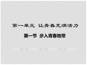 八年級政治上冊 第一單元 讓青充滿活力 第一節(jié) 步入青地帶教學(xué)課件 湘教版