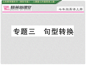 七年級(jí)英語(yǔ)上冊(cè) 期末專題復(fù)習(xí)三 句型轉(zhuǎn)換課件 （新版）人教新目標(biāo)版