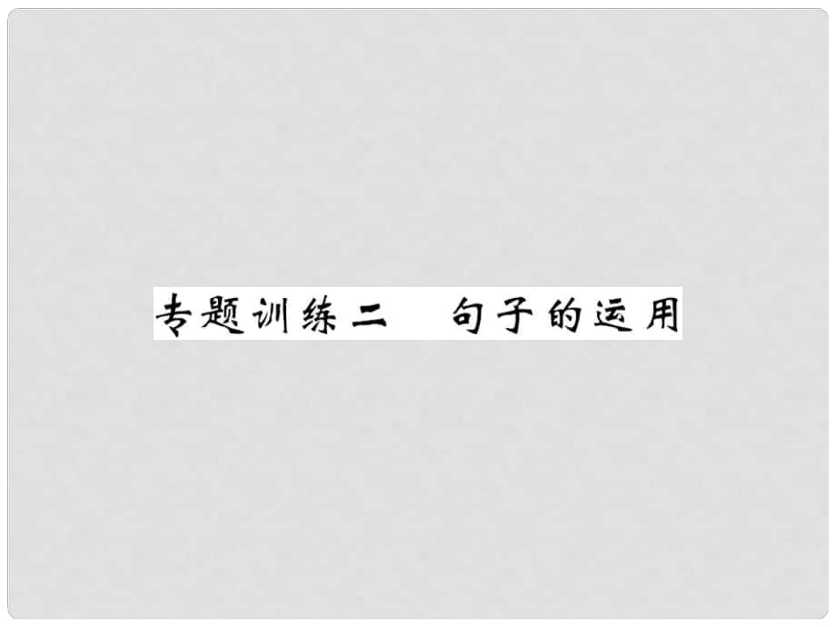 八年級語文上冊 專題訓(xùn)練二 句子的運用課件 北師大版_第1頁