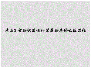 中考易（廣東專版）中考生物 第4單元 考點(diǎn)3 食物的消化和營(yíng)養(yǎng)物質(zhì)的吸收過(guò)程課件 新人教版