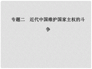 高中歷史 專題二 近代中國維護國家主權(quán)的斗爭 一 列強入侵與民族危機課件 人民版必修1