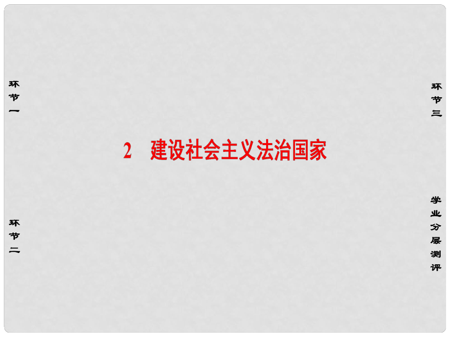 高中政治 专题1 生活在社会主义法治国家 2 建设社会主义法治国家课件 新人教版选修5_第1页