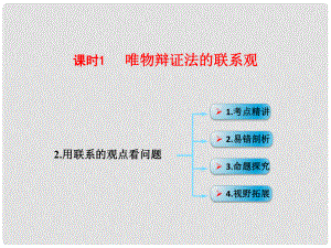 高考政治一輪復習 考點專題 模塊4 單元15 課時1 唯物辯證法的聯(lián)系觀 考點二 用聯(lián)系的觀點看問題課件